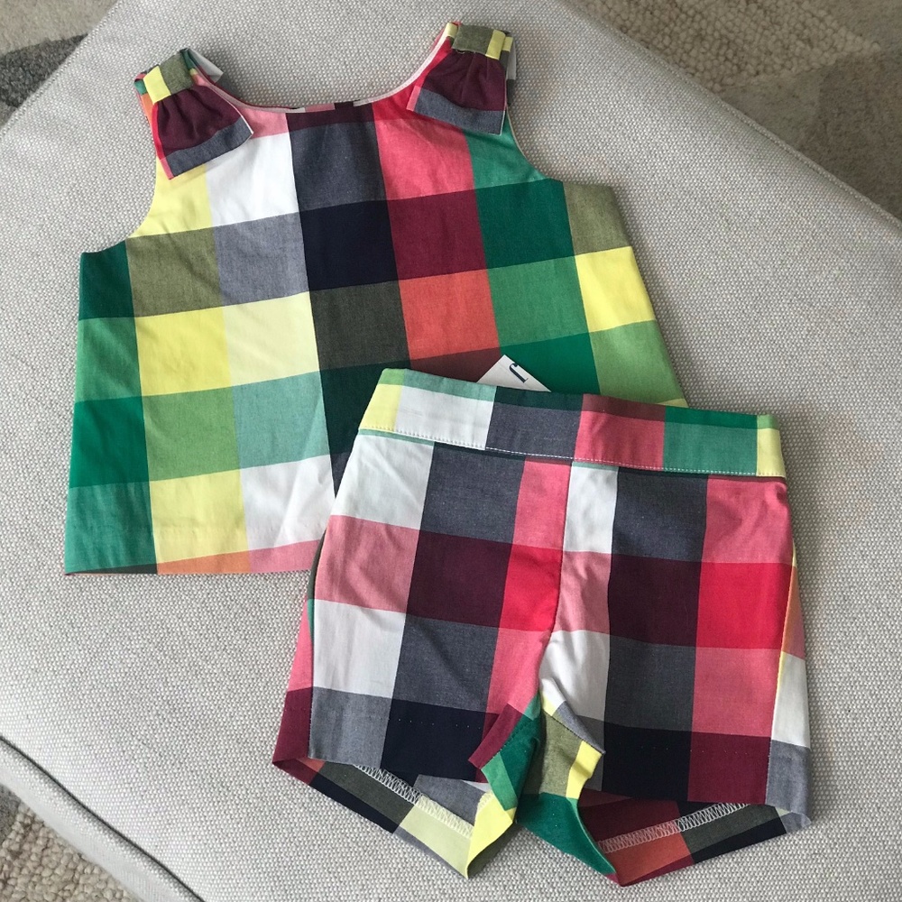 Janie and Jack Colorful Plaid Set